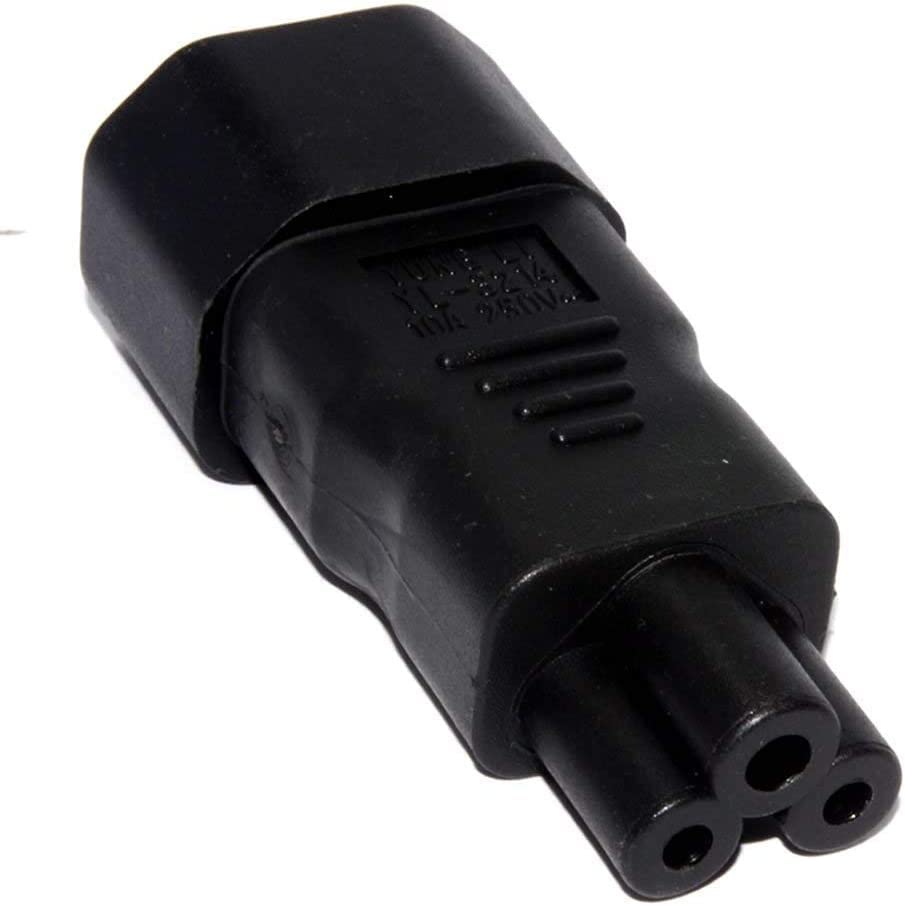 Toptekits IEC C13/C14 to C5/C6 Power Cable Adapter - Kettle Lead to Mickey Mouse PC Laptop Power Cord - Perfect for Home Office, Gaming Setup & Workstation Power Supply