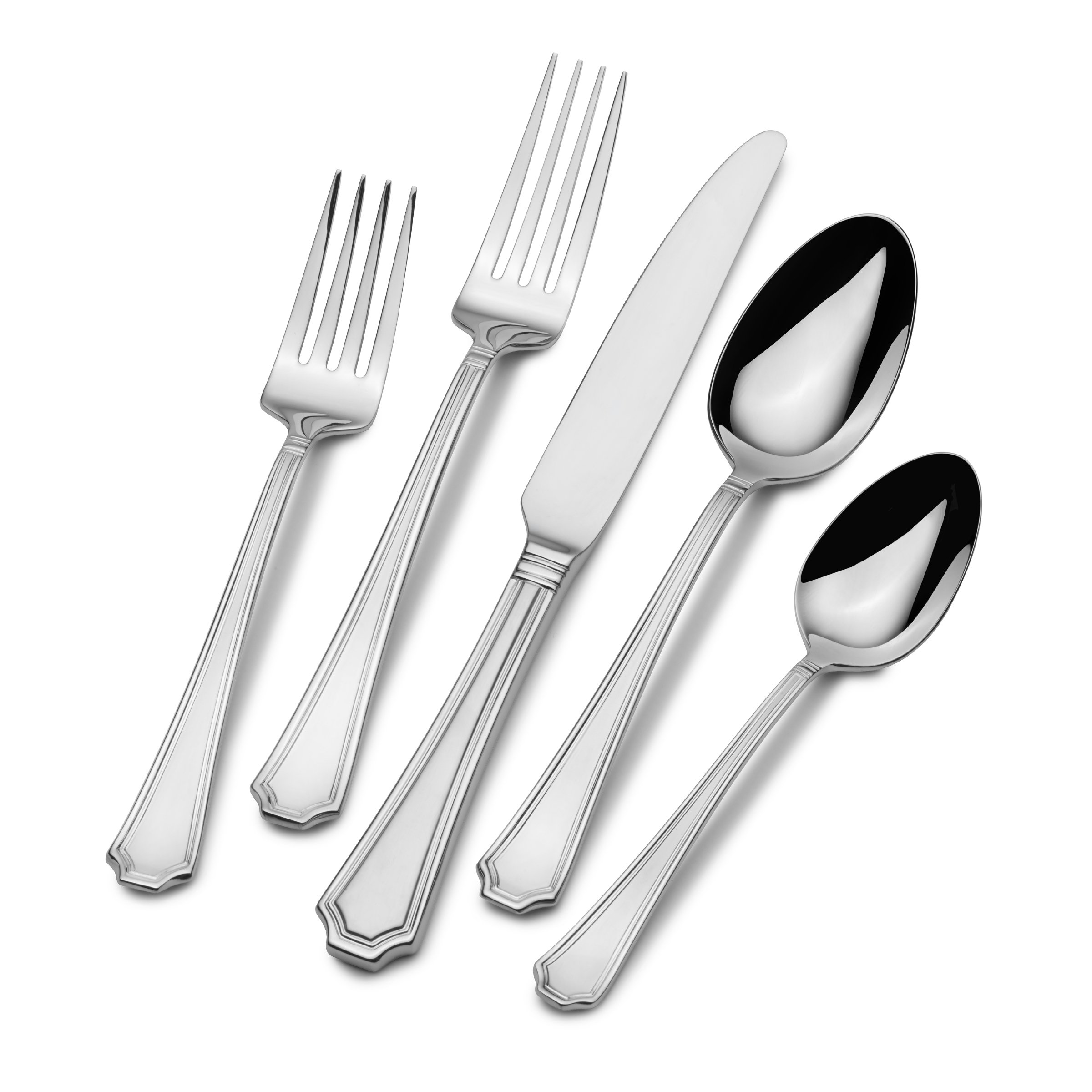 Carleigh 67-Piece Stainless Steel Flatware Set with Serving Utensils - Service for 12 - Elegant Dinnerware for Formal Dining, Holiday Entertaining & Wedding Gifts