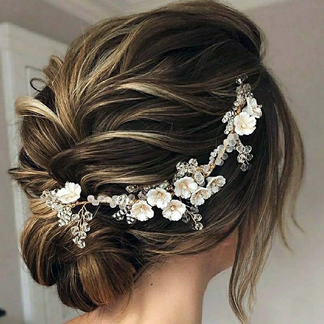 JONKY Bridal Hair Vine - Gold Beaded Wedding Hairpiece for Bride | Perfect for Weddings & Special Events