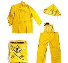 Heavy Duty Yellow 3-Piece Rain Suit Style 335 - Size XL - Waterproof Outdoor Workwear for Construction, Fishing & Gardening - NEW