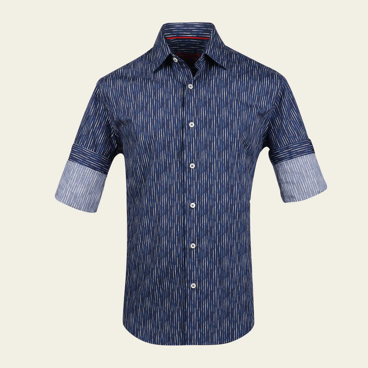 CM11024 Men's Navy Blue Cotton Paisley Print Casual Shirt - Soft & Stylish for Everyday Wear, Office, and Outings