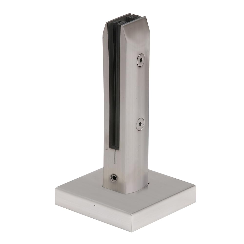 CRL Brushed Stainless Steel AFWC1SBS Frameless Windscreen Clamp - Beveled One-Piece Surface Mount for Glass Shower Enclosures, Office Partitions & Commercial Storefronts