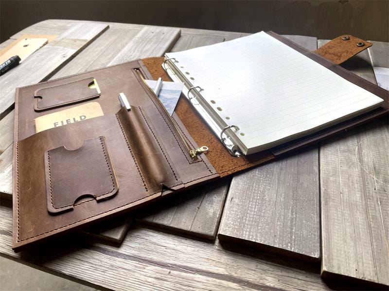 Vintage Refillable Leather Notebook with Zipper - Elegant Writing Journal for Travel, Office & Daily Use - Perfect Gift for Writers & Professionals