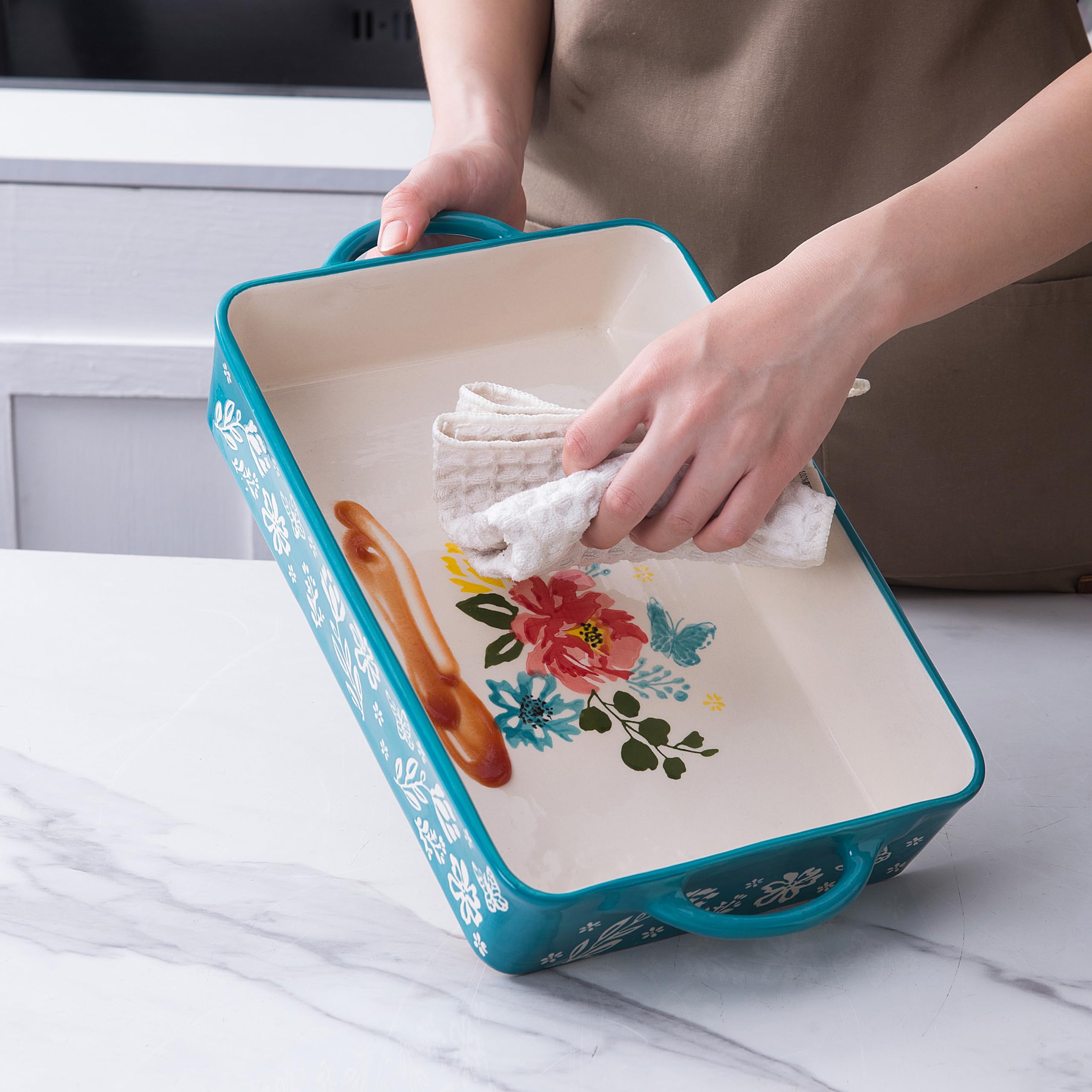 Wisenvoy 9x13 Inch Ceramic Casserole Dish - Oven Safe Baking Pan for Lasagna, Casseroles & More | Perfect for Family Dinners, Potlucks & Holiday Meals