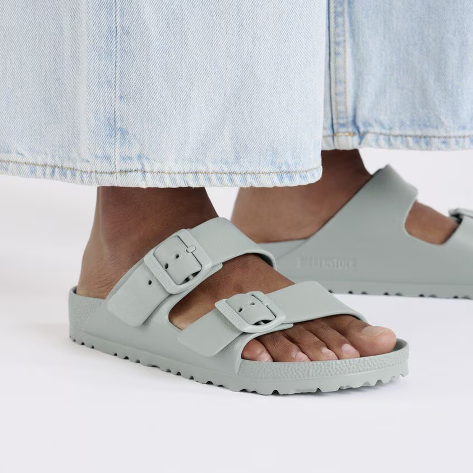 Birkenstock Arizona EVA Narrow Slide Sandals for Women - Lightweight Comfortable Pure Sage Color | Perfect for Beach, Pool, Travel & Casual Summer Wear