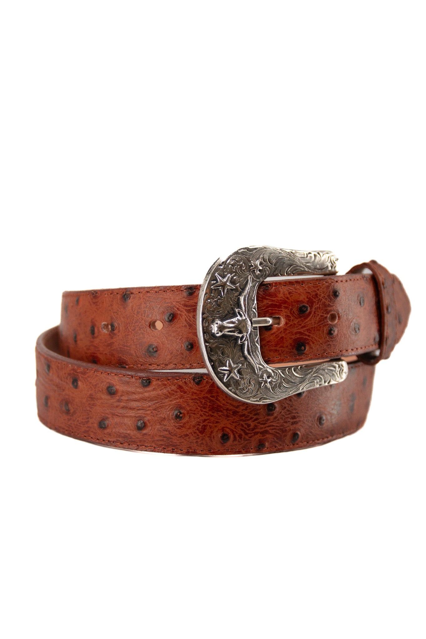 Stylish Ostrich Ranch Print Cowboy Belt for Men - Western Fashion Accessory for Rodeo, Country Music Festivals & Casual Wear
