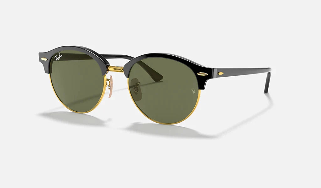 Ray Ban CLUBROUND RB4246 901 51mm Sunglasses - Black/Gray Green Polarized Lenses for Men & Women - UV Protection, Classic Round Frame for Driving, Outdoor Activities & Fashion