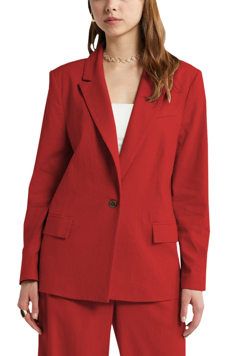 2 Piece Spring Summer Linen Suit Set for Women - Single Button Blazer & Pants | Office Wear, Business Casual, Wedding Guest Outfit