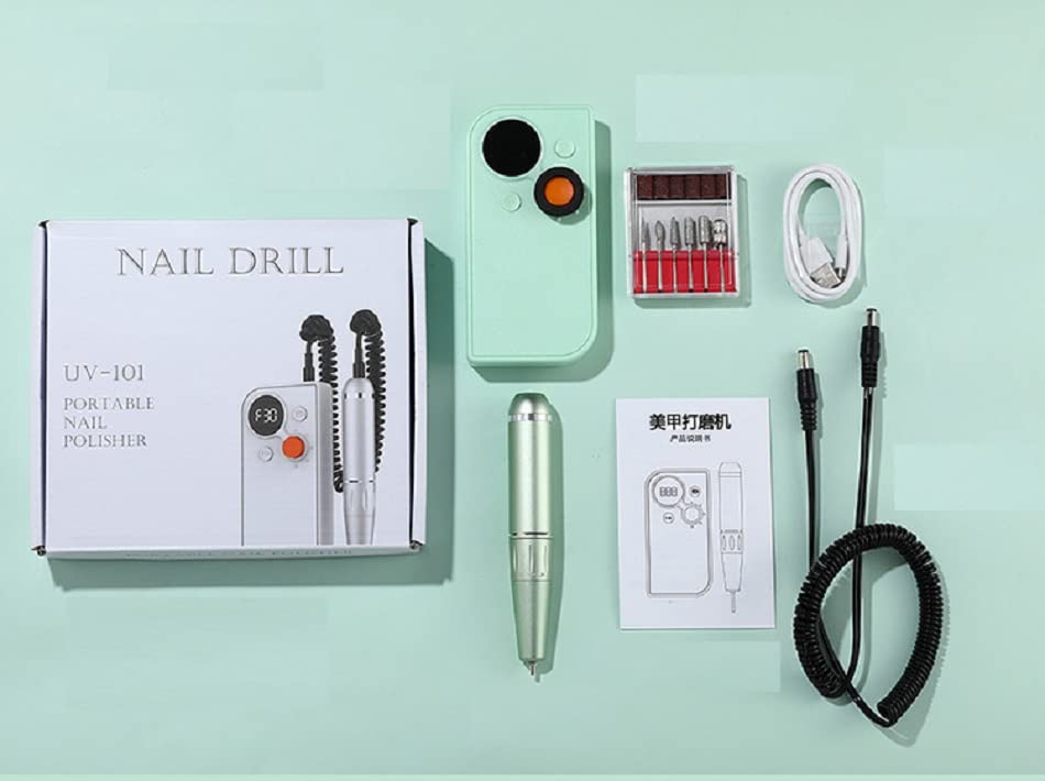 Professional Electric Nail Drill Machine 30000RPM - Portable Manicure & Pedicure Kit with Adjustable Speed for Acrylic Nails, Home Salon & Travel Use (White) - Perfect for DIY Nail Art, Gel Polish Removal & Nail Care