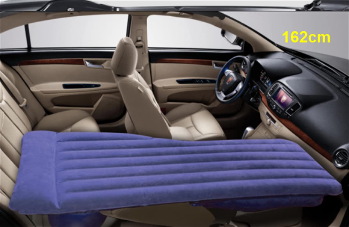 CALOER Inflatable Car Air Mattress for Back Seat - 162CM Travel Bed for SUV & Truck | Portable Blow Up Sleeping Mattress (Blue) | Perfect for Road Trips, Camping & Overnight Stays