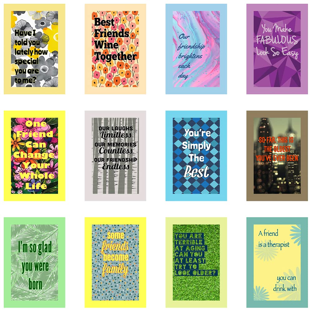 12 Pack All Occasion Blank Note Cards with Envelopes - Assorted Greeting Cards Set for Friends & Family by Wright Home & Gift (Original Art) - Perfect for Birthdays, Thank You Notes & Holiday Greetings