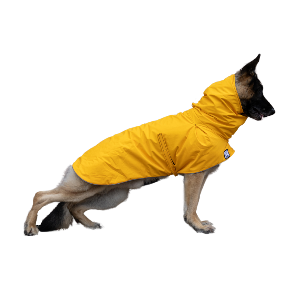 Waterproof German Shepherd Dog Raincoat - Heavy Duty Reflective Pet Coat for Large Dogs - Outdoor Walking, Hiking & Rainy Day Protection
