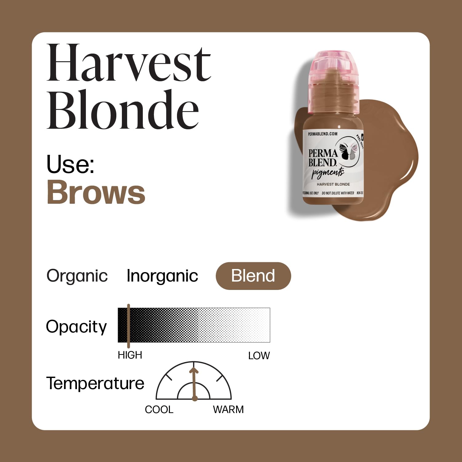 Perma Blend Harvest Blonde Microblading Ink – Permanent Eyeliner & Brow Tattoo Ink – Professional Vegan Tattoo Makeup (0.5 oz) – Ideal for Natural-Looking Eyebrows & Eyeliner Enhancement