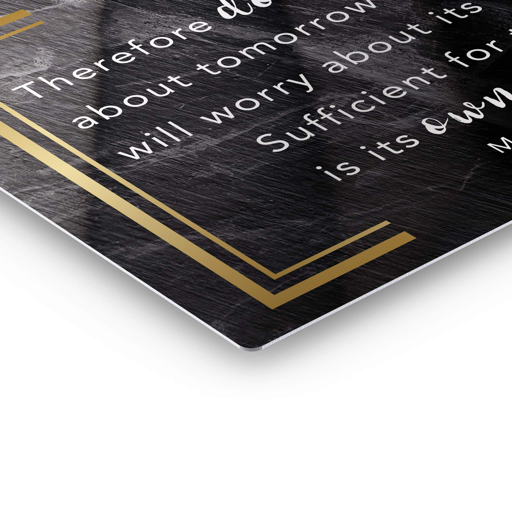 Matthew 6:34 Bible Verse Metal Wall Art - Christian Religious Inspirational Scripture Print (20x30 Inch) Ready to Hang - Perfect for Home, Office & Church Decor