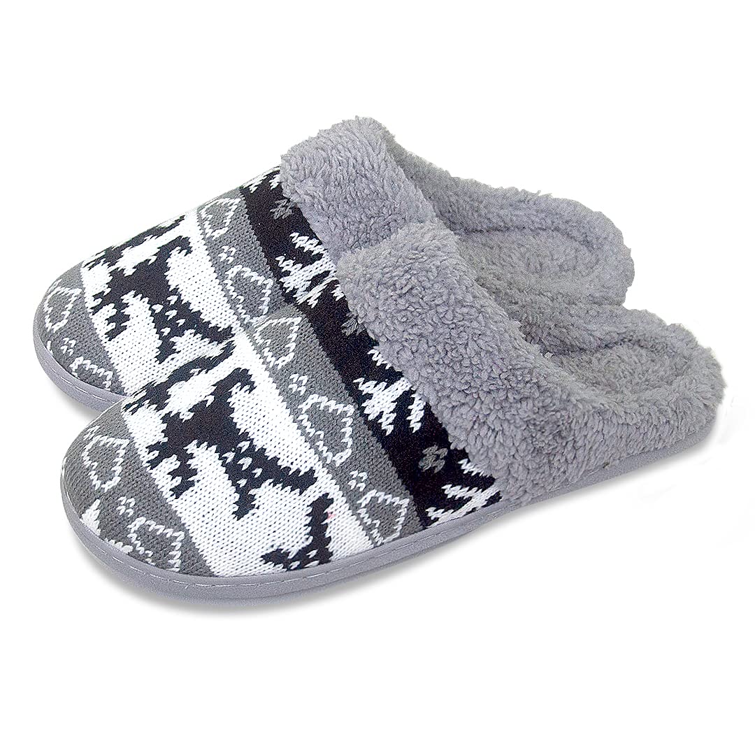 Husmue Women's Memory Foam Slippers - Fuzzy Fleece House Shoes for Indoor/Outdoor Comfort - Perfect for Christmas Gifts & Home Relaxation