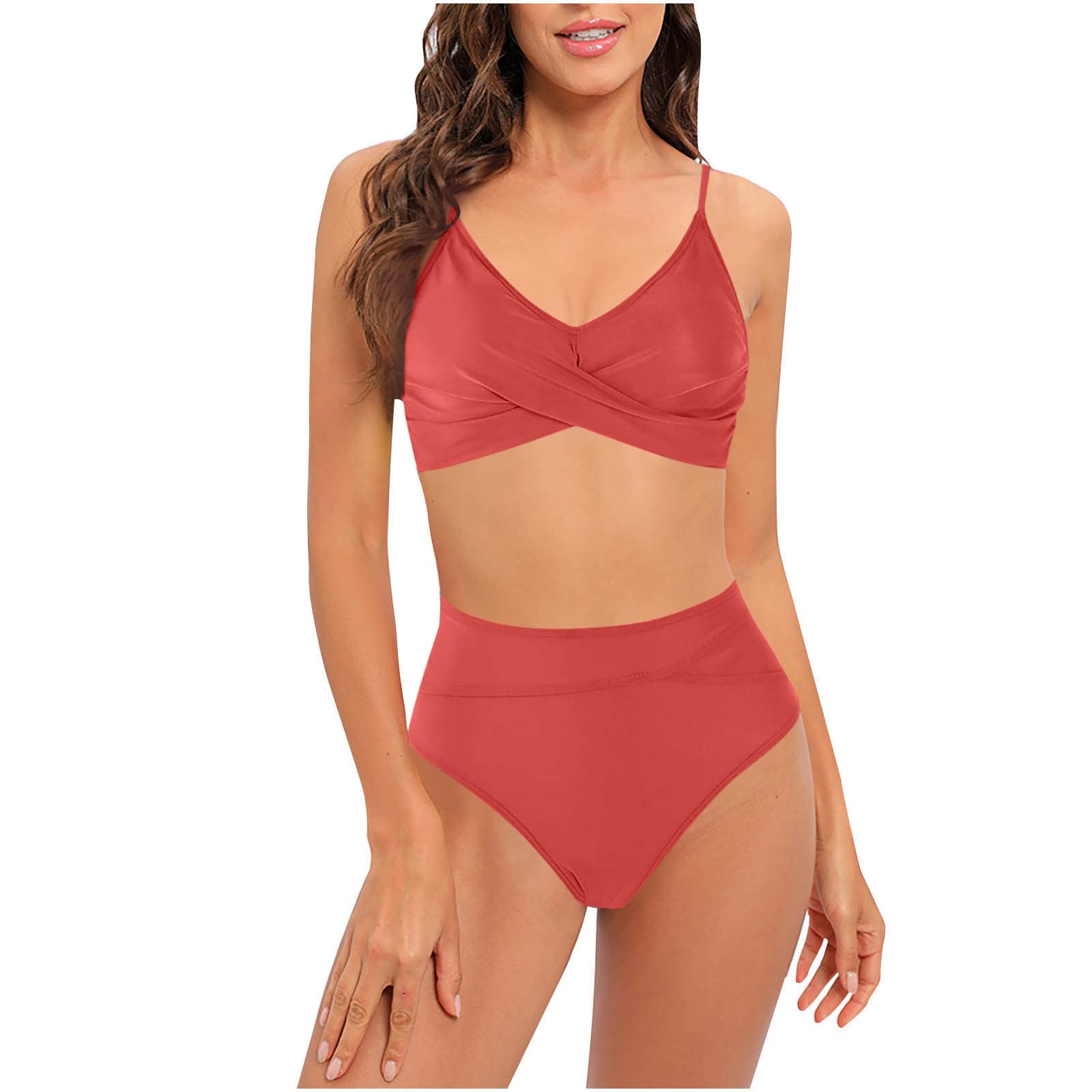 BIERELAOZI Women's 2 Piece Bikini Set - Tummy Control High Waisted Swimsuit with Wrap Design for Beach, Pool & Summer Vacation