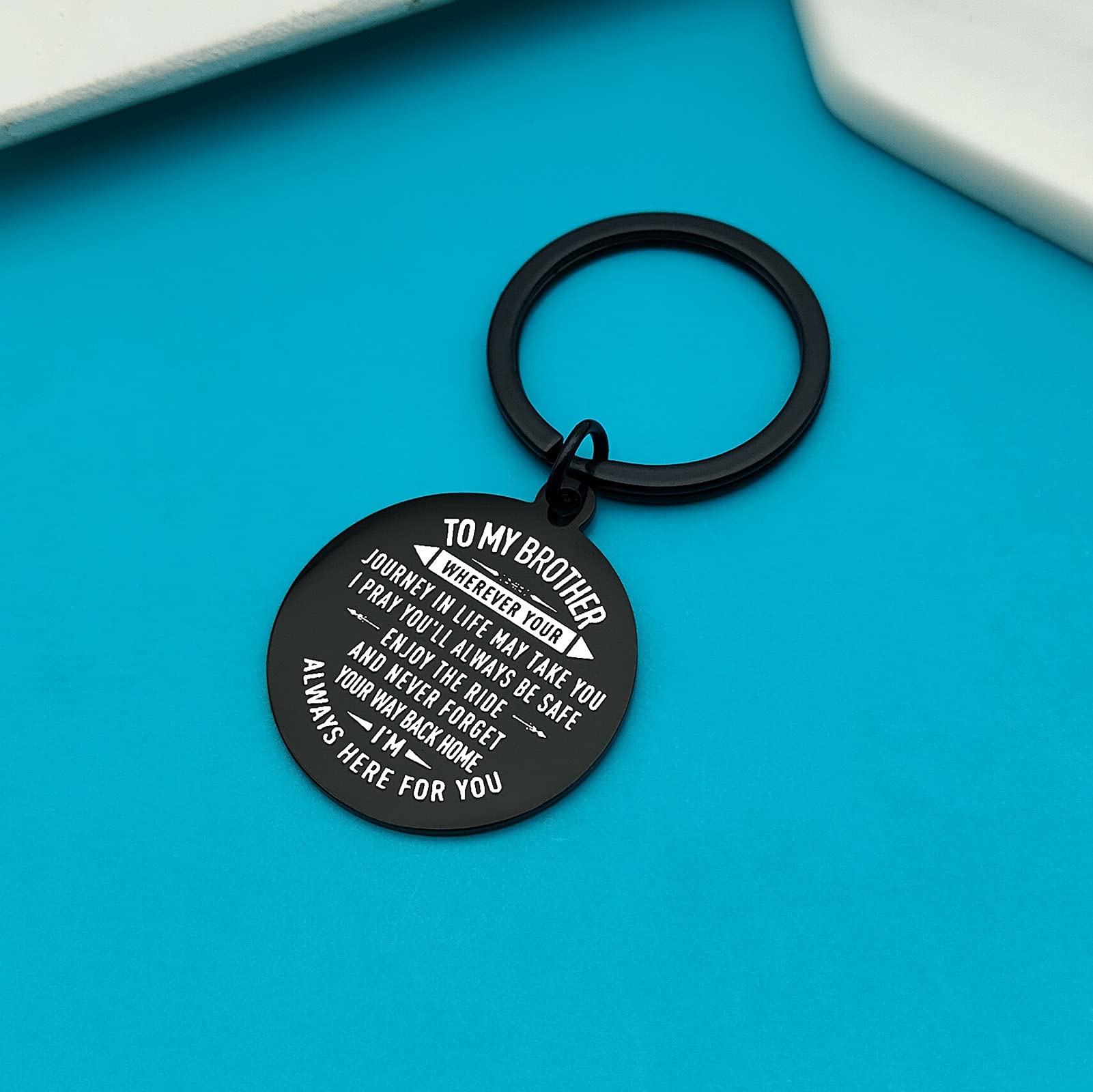 Xiahuyu Inspirational Keychain Gift for Brother - Perfect Christmas, Birthday & Graduation Present - Motivational Gift for Men, Best Brother Gift Idea for Any Occasion