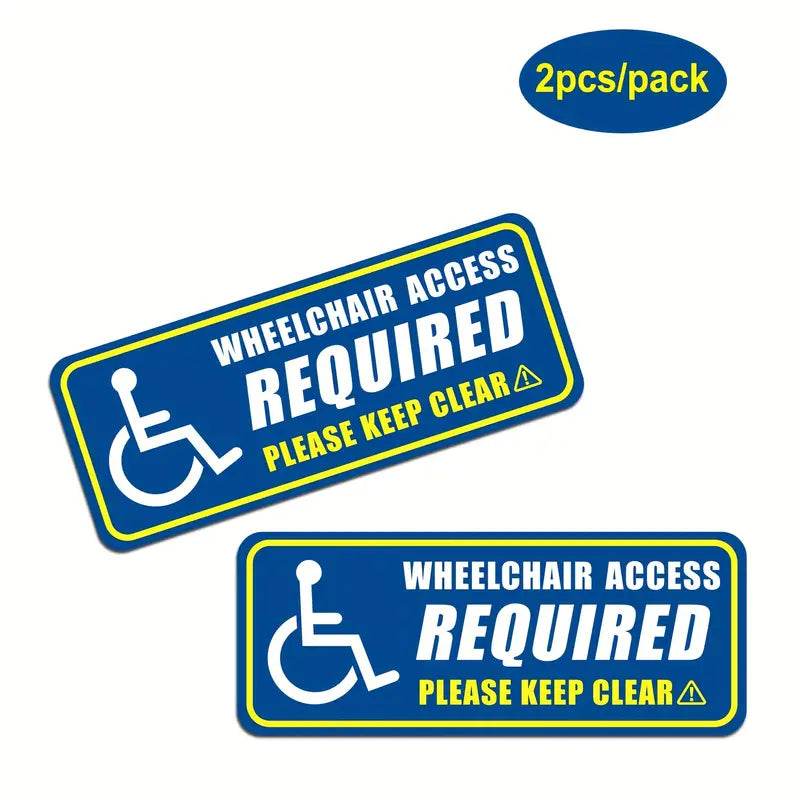 Waterproof & Fade Resistant Wheelchair Access Signs - 2 Pack ADA Compliant Restroom & Building Door Signs for Disabled Accessibility