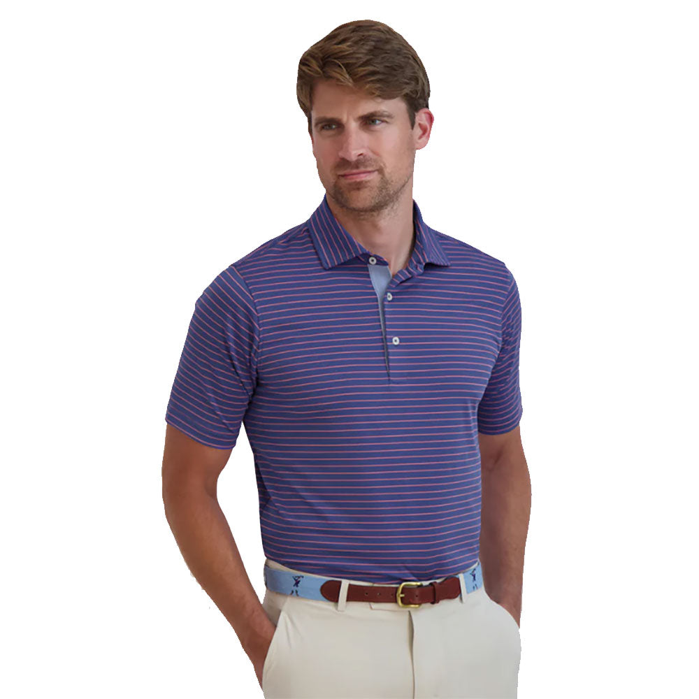 Fairway & Greene Michael Stripe Men's Golf Polo Shirt - Moisture Wicking & UV Protection for Comfortable Golfing & Outdoor Activities