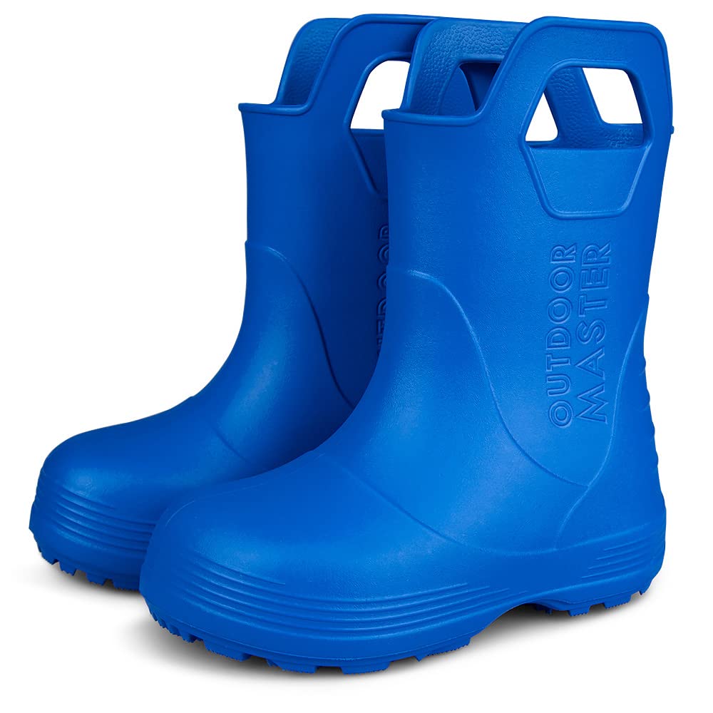 OutdoorMaster Kids Toddler Rain Boots - Lightweight Waterproof Rubber Boots for Boys & Girls - Easy to Clean & Comfortable for Outdoor Play, Puddle Jumping & Garden Activities