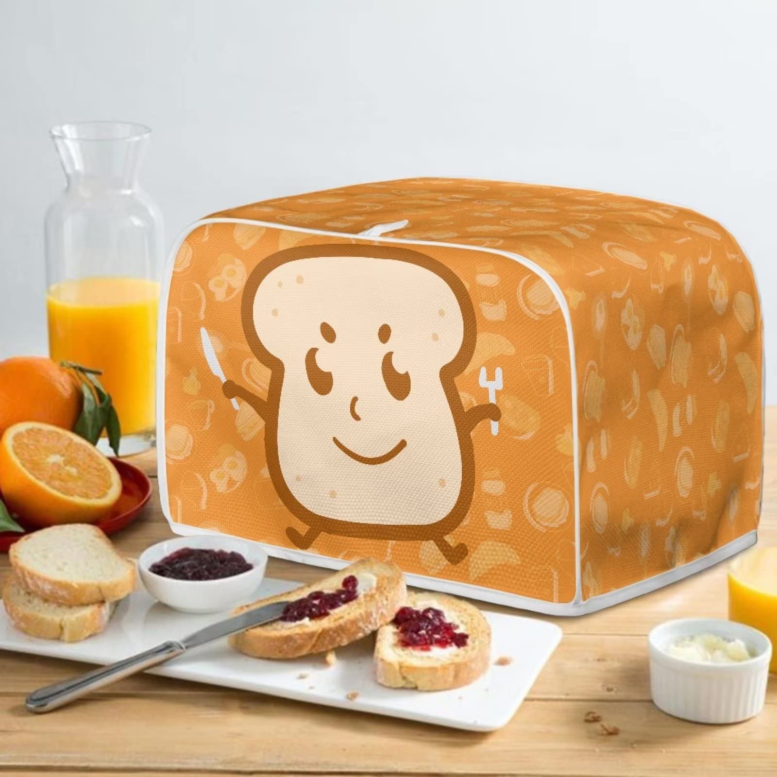 Chaqlin 2-Slice Long Slot Toaster Cover - Cute Yellow Dust & Fingerprint Protection for Bread Appliances | Perfect for Kitchen Countertop & Small Appliances