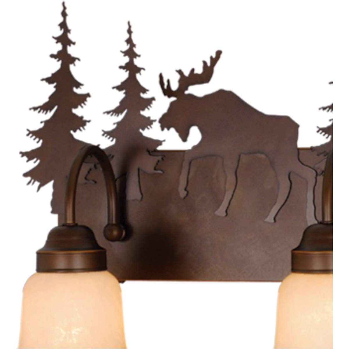 17 Inch Rustic Moose Bathroom Vanity Light Fixture in Bronze - Antler Chandelier for Cabin, Lodge & Farmhouse Decor - Perfect for Bathroom, Bedroom or Entryway Lighting