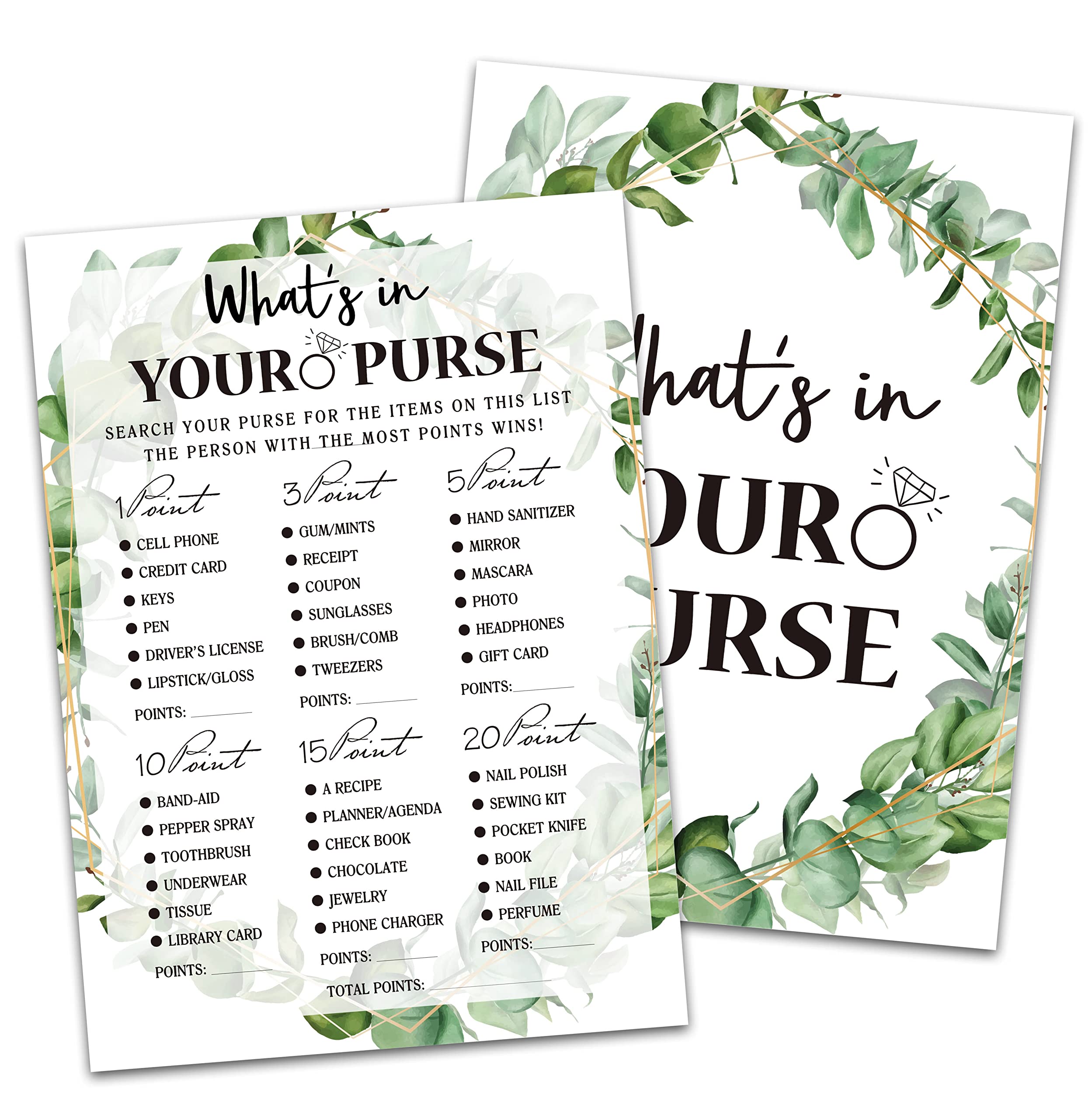 Tropical Jungle Theme Bridal Shower Game Cards - Set of 30 Printable Wedding Engagement Party Cards (Leaf011) - Perfect for Bachelorette Parties & Wedding Showers