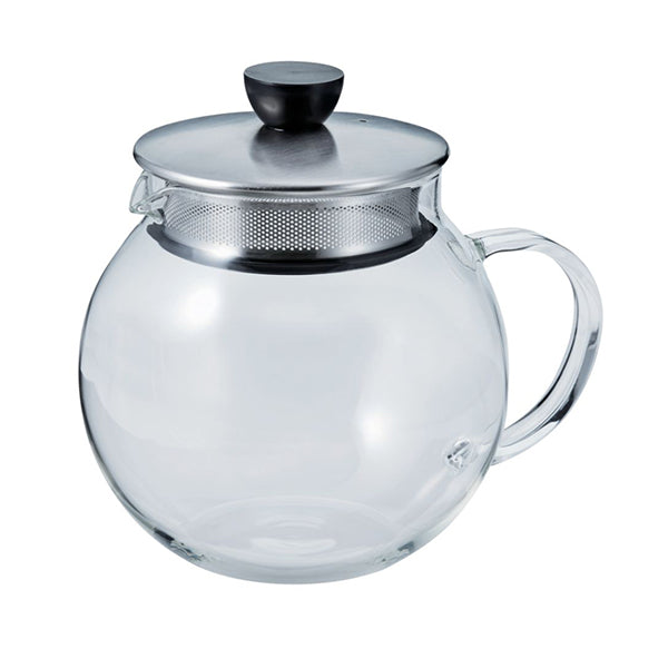 Hario Leaf Jumping Tea Pot - Japanese Glass Teapot with Stainless Steel Infuser for Loose Leaf Tea | Perfect for Green Tea, Herbal Tea & Iced Tea Brewing at Home or Office