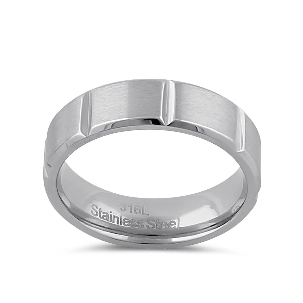 6mm Brushed Stainless Steel Men's Wedding Band Ring - Durable, Hypoallergenic & Comfort Fit for Everyday Wear & Special Occasions