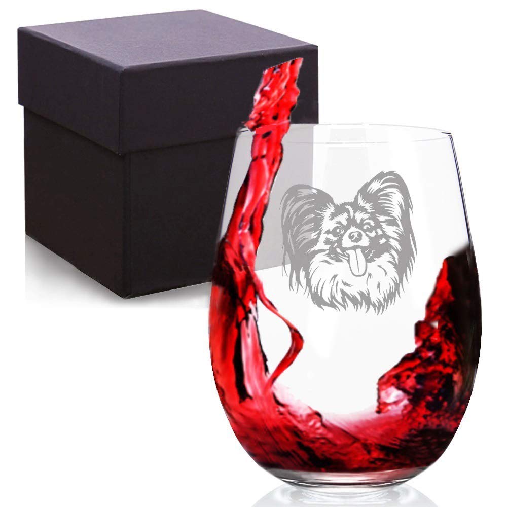 Valentine's Day Gifts for Dog Moms - Personalized Yorkshire Terrier Face Etched Wine Glass Set - Funny Dog Lover Gifts for Women - Perfect for Valentine's Surprise, Dog Birthday Party & Pet Owner Appreciation