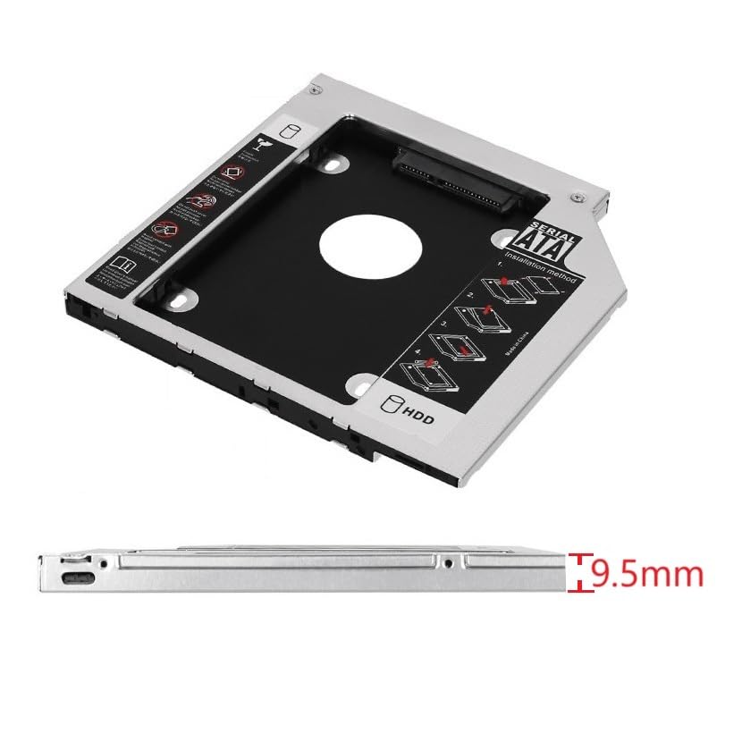 ASUS ROG GL752V GL752VW 2nd SSD HDD Hard Drive Optical Bay Enclosure Caddy Frame Tray - Upgrade Laptop Storage for Gaming, Work & Media Storage