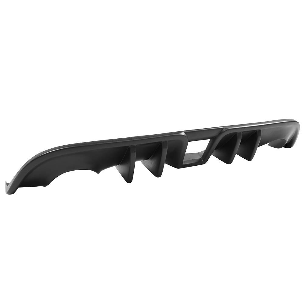 IKON MOTORSPORTS Rear Bumper Diffuser for 2009-2020 Nissan 370Z | Under Diffuser Lip Spoiler Cover with 4 Fins | Unpainted Black PP Material | Perfect for Street Racing & Car Shows