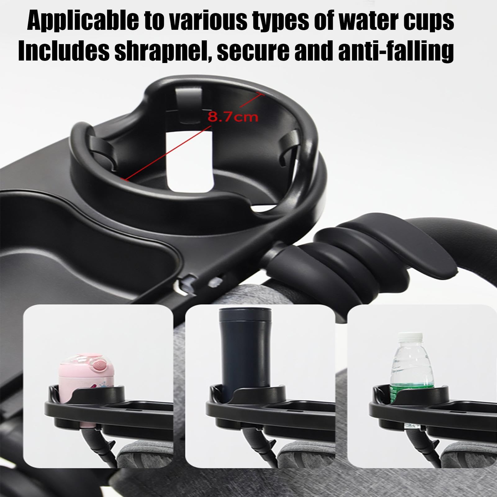 Universal Stroller Snack Tray with Cup Holder - Flexible Stroller Organizer for Snacks & Drinks | Perfect for On-the-Go Parents, Outdoor Walks & Traveling with Baby