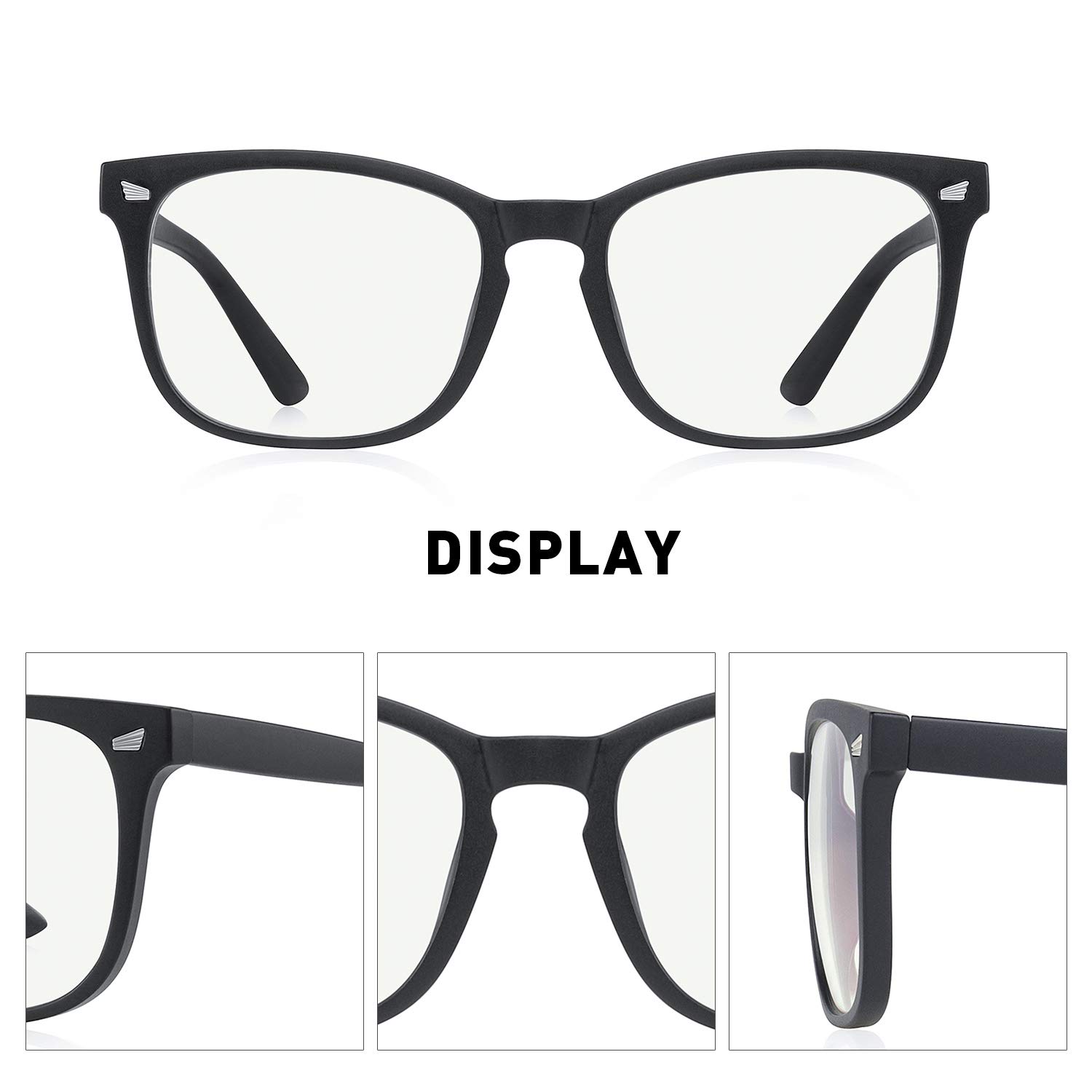 Blue Light Blocking Glasses for Computer & Gaming - Anti Eye Strain (Matte Black) - Perfect for Work & Screen Time