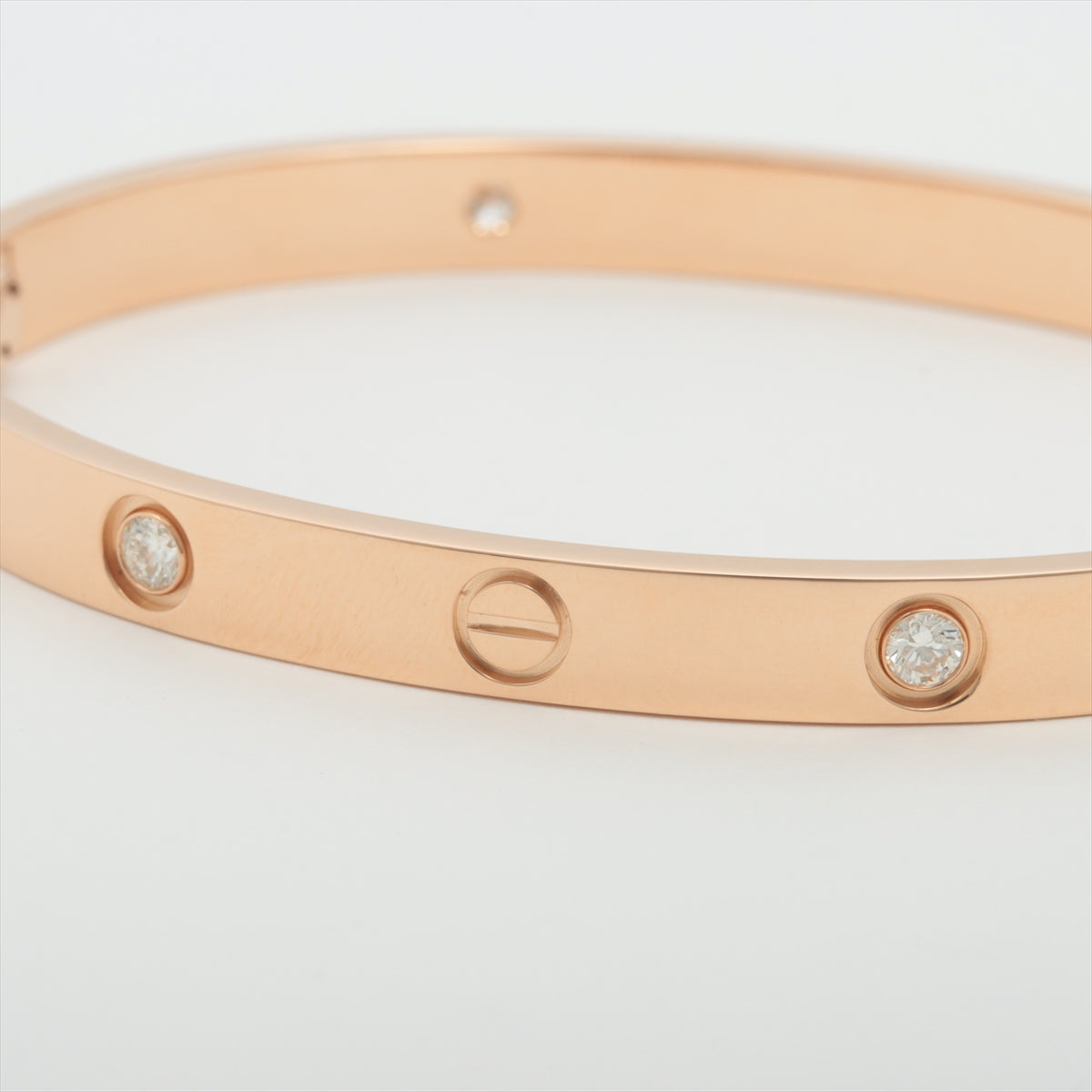 Cartier Love 18K Rose Gold Bracelet with 4 Diamonds - Size 18 - Luxury Jewelry for Women - Perfect for Anniversaries, Weddings & Special Occasions