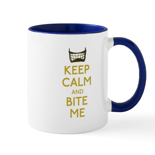 White/Navy Inside - Keep Calm And Bite Me (Net) Mugs