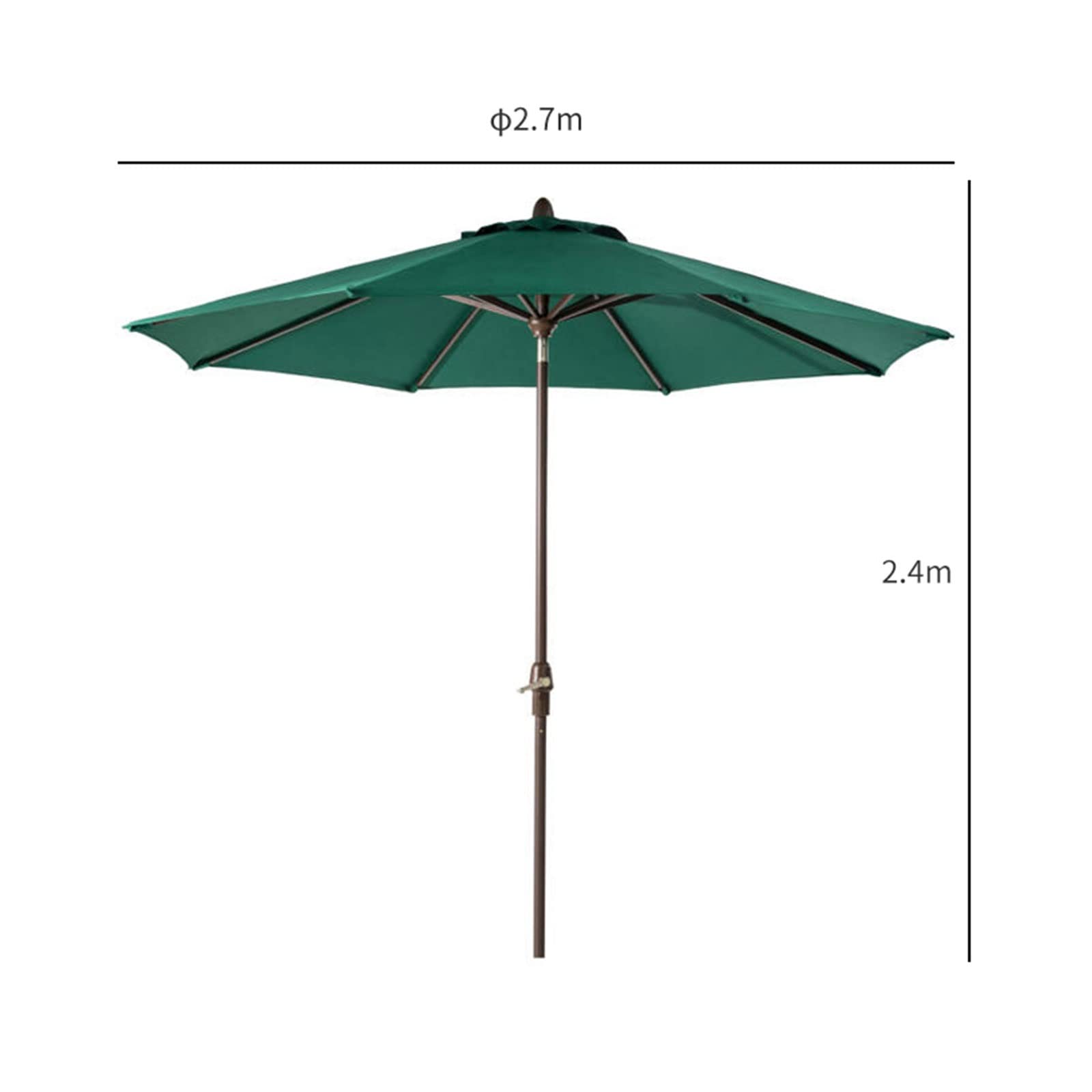 Outdoor Patio Table with Crank & Tilt Umbrella - 8 Sturdy Ribs Push Button Adjustable - Perfect for Garden, Deck, Backyard, Poolside Dining & Outdoor Relaxation