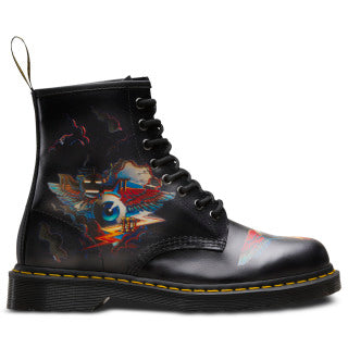 Dr. Martens 1460 Rick Griffin Eye Multi Backhand Boot - Unisex Punk Rock Ankle Boots for Men & Women - Perfect for Concerts, Festivals & Street Style Fashion