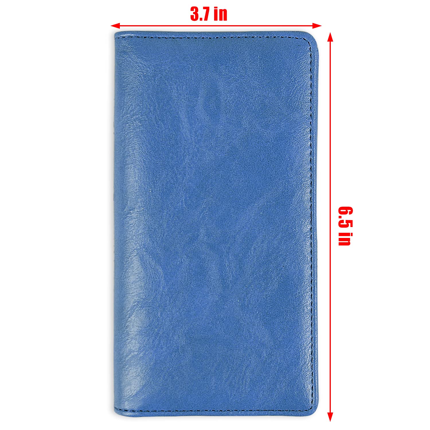 Sanlykate RFID Blocking PU Leather Checkbook Cover with Pen Holder - Secure Top & Side Tear Check Protection for Women & Girls, Includes Free Divider (Royal Blue) - Perfect for Banking, Bill Payments & Financial Organization