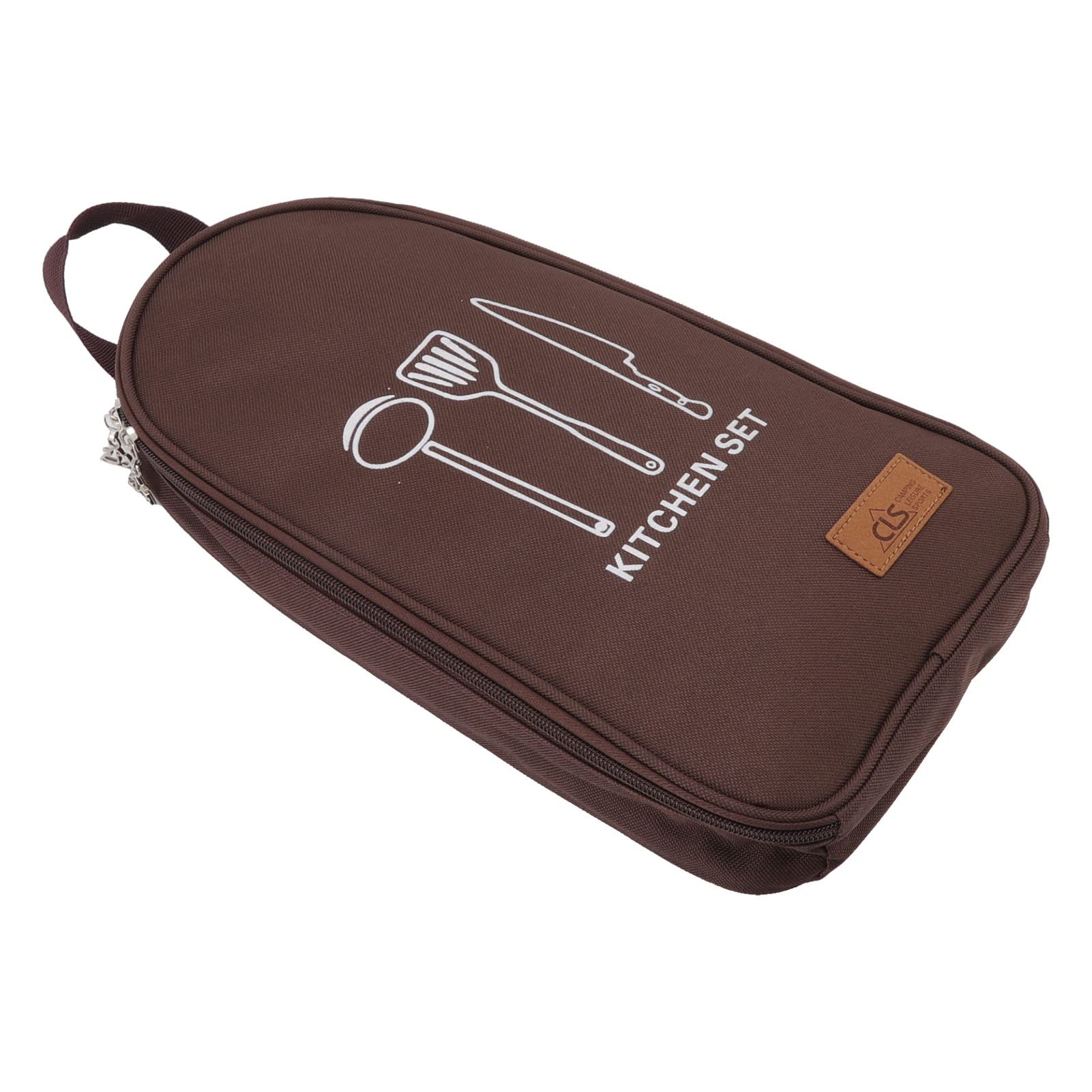 Zerodis Camping Utensil Bag - Waterproof Polyester Storage Organizer for Outdoor Cooking Gear, Compact Travel Cookware Pouch - Perfect for Camping, Hiking, Picnics & RV Trips (Black)