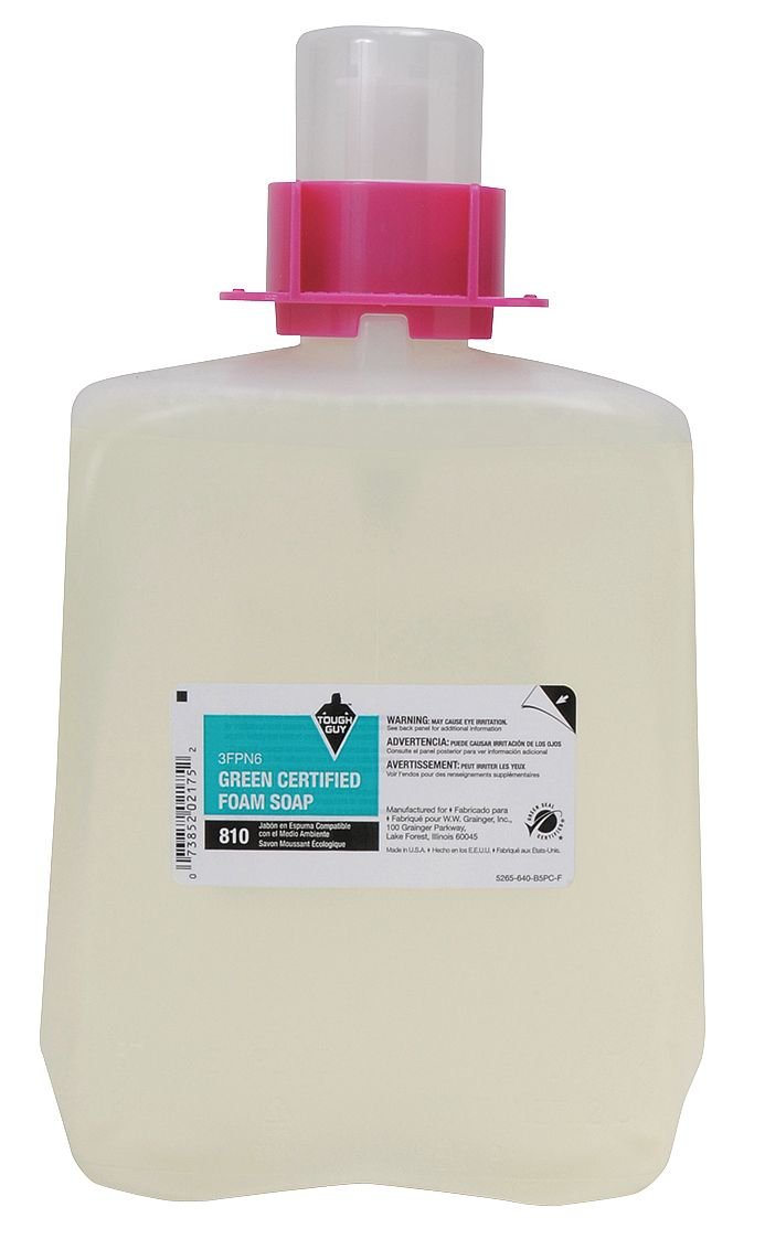 TOUGH GUY 2000mL Unscented Foam Soap Refill - Bulk Hand Soap for Commercial & Home Use - Ideal for Restaurants, Offices, and Healthcare Facilities