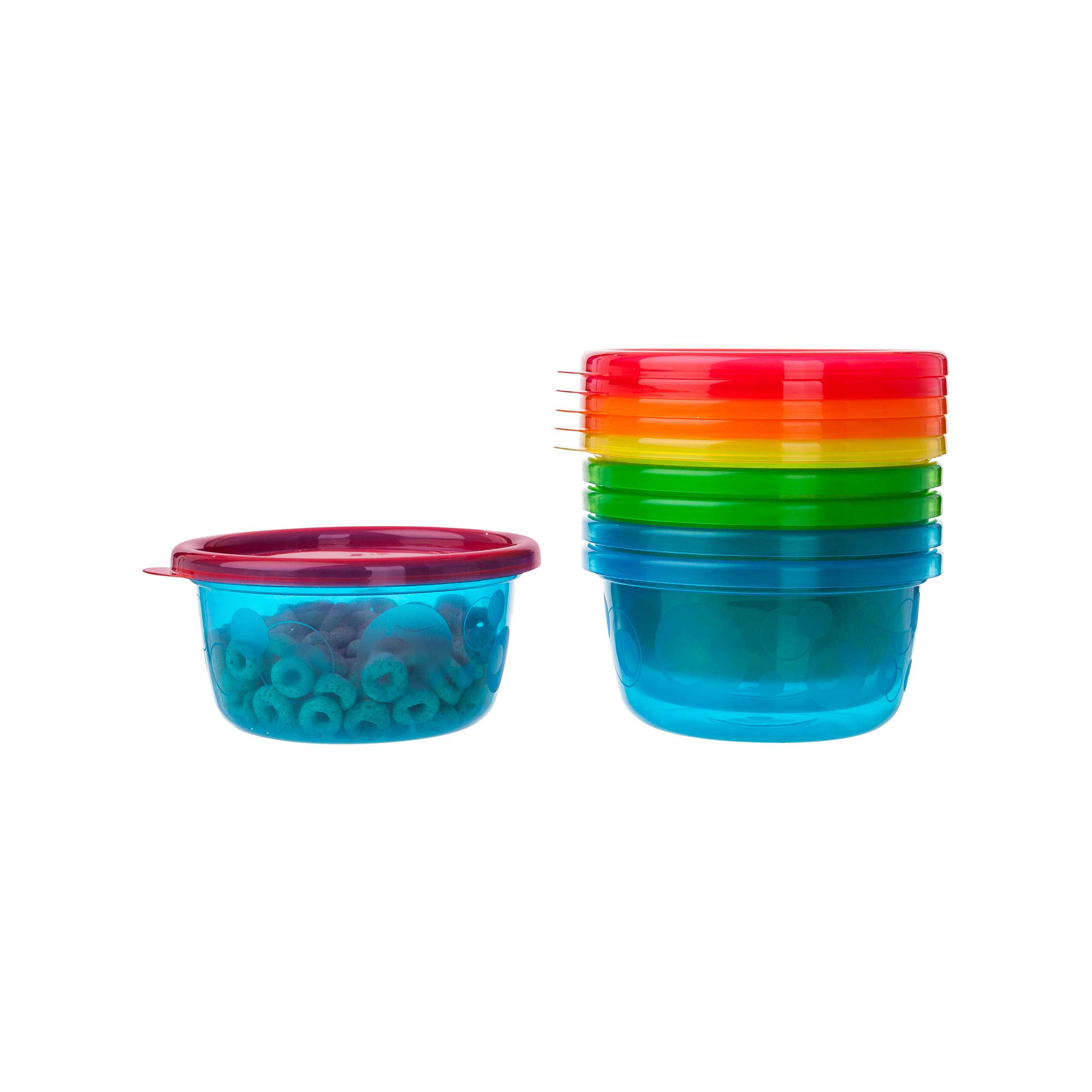 The First Years Take & Toss Spill Proof Party Pack - 30-Piece Rainbow Toddler Tableware Set with Straw Cups, Bowls & Snack Cups for Kids Ages 18+ Months - Perfect for Birthday Parties, Picnics & Daycare Use