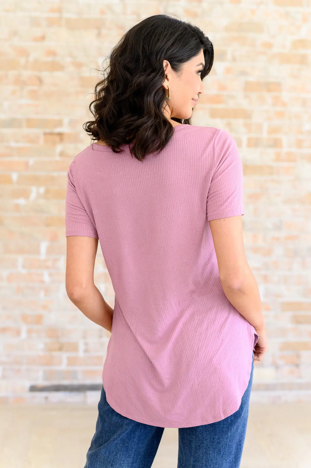 Born and Raised V Neck Ribbed Top for Women - Soft Stretch Knit T-Shirt for Casual Wear & Layering | Perfect for Everyday Outfits, Date Nights & Office Looks
