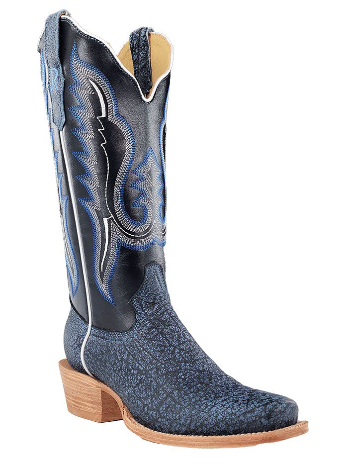 R.Watson RWL7103 Women's Cape Buffalo Western Boots in Midnight Blue - Perfect for Cowgirl Fashion, Country Rodeos & Western Style Outfits