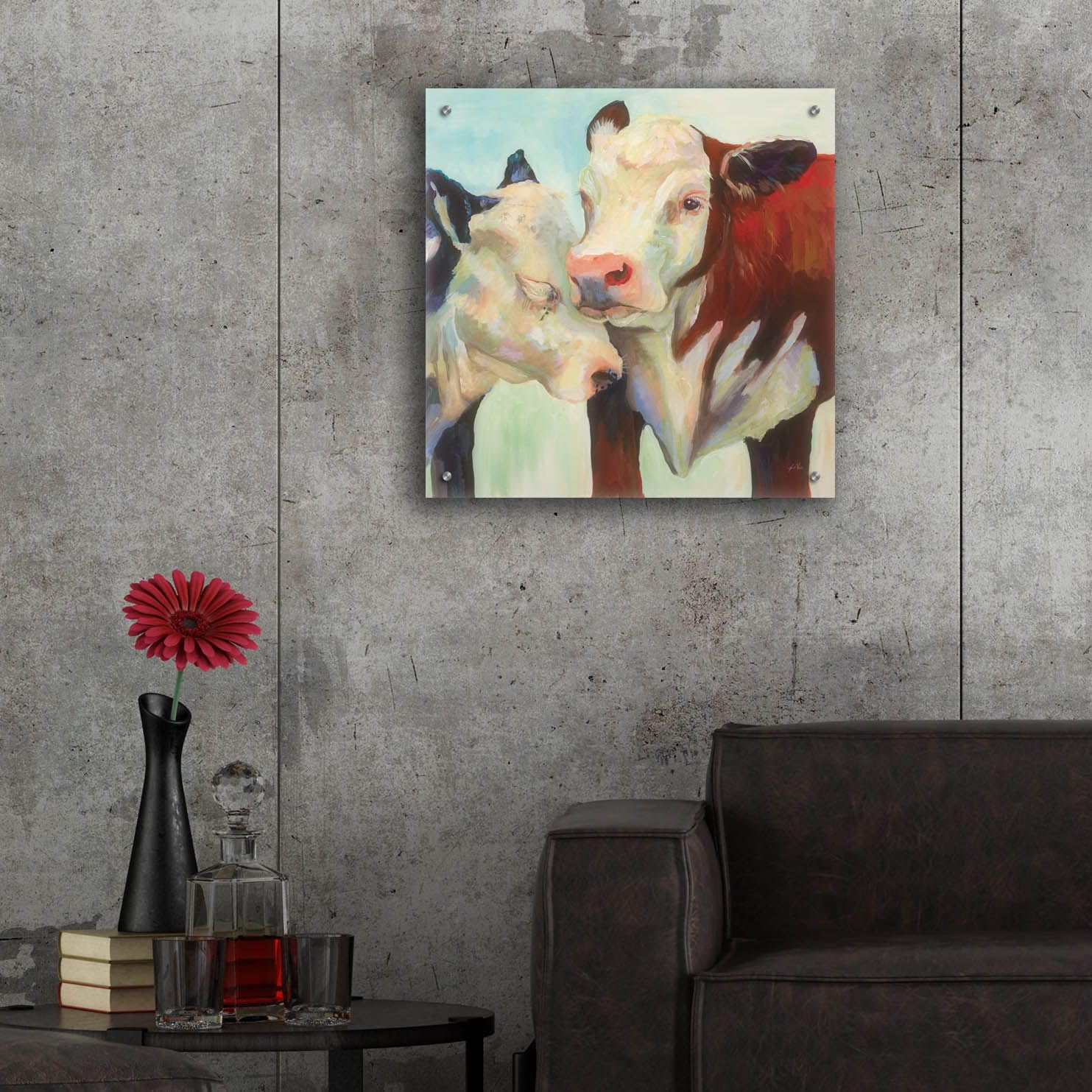 Epic Art 'In Love' by Jeanette Vertentes - 24x24 Inch Acrylic Glass Wall Art Painting - Modern Home Decor for Living Room, Bedroom & Office