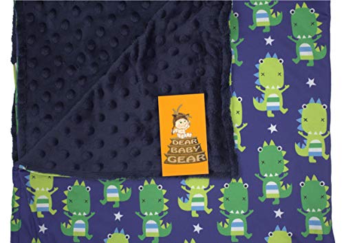 Bb Green Dinosaurs on Navy, No Ruffle