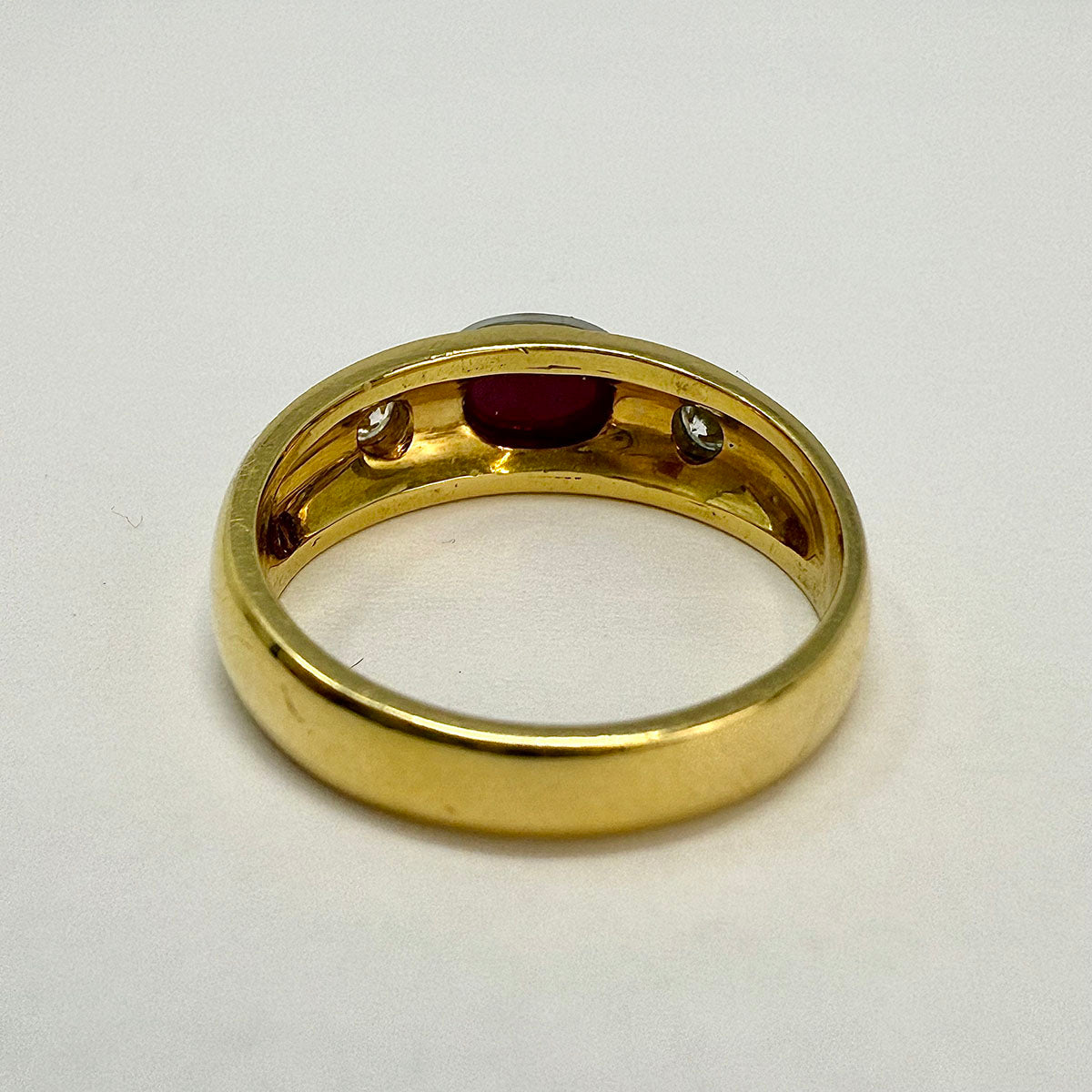 18K Gold Ring with Genuine Ruby and 2 Natural Diamonds - Elegant Jewelry for Weddings, Anniversaries & Special Occasions