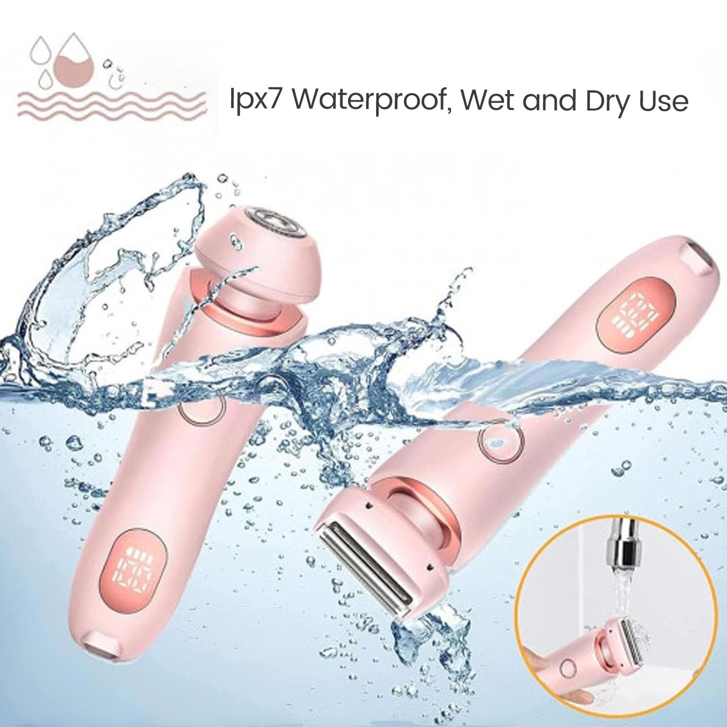2025 Upgraded Women's 2-in-1 Electric Shaver - Dual Head Detachable Wet/Dry Hair Removal Razor for Legs, Bikini & Underarms | Painless & Rechargeable (Blue) - Perfect for Travel, Gym & Quick Touch-ups