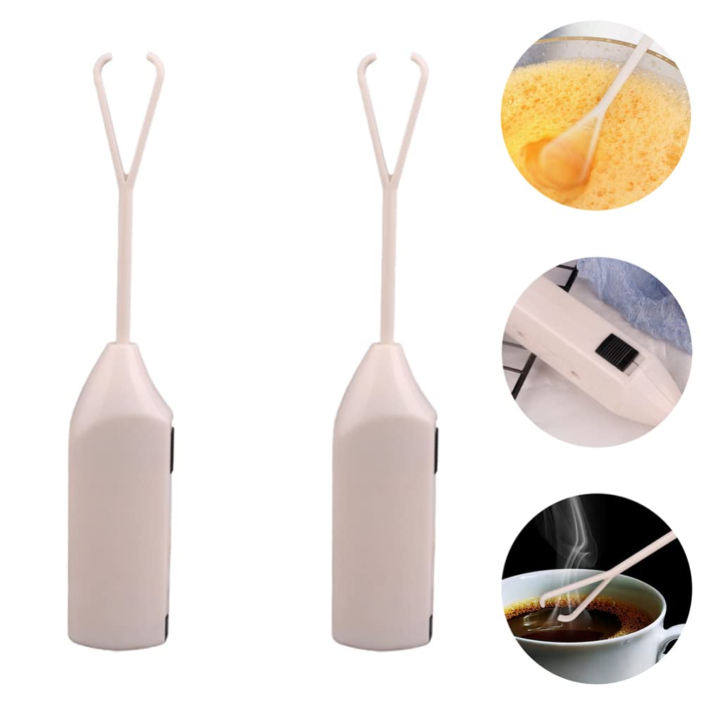 2pcs Electric Egg Milk Frother Handheld Battery Operated Foam Maker - Mini Whisk for Coffee, Latte, Hot Chocolate, Smoothies & Baking - Perfect for Kitchen, Cafe & Home Use