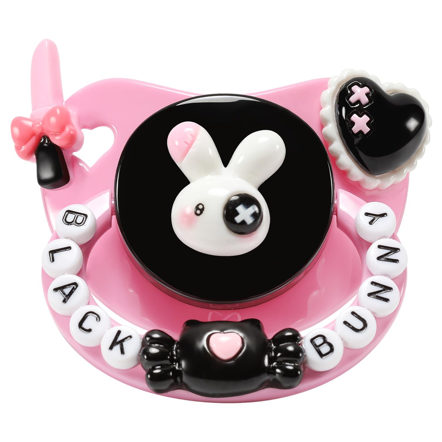 CutiePlusU Adult Pacifier for DIY Handmade - Black Bunny Design | Comforting Sensory Tool for Anxiety Relief, Stress Management & Sleep Aid | Perfect for Cosplay, Autism & Sensory Needs